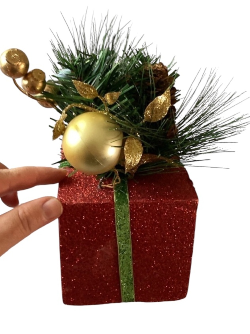 Christmas decor used beautiful red green gold glitter